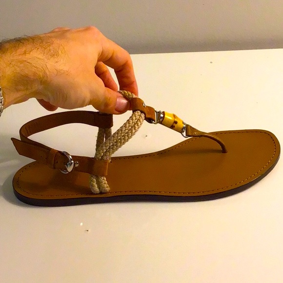 Gucci Authentic Size 40.5 EU (10.5 US) Leather and Rope Strap Sandals - Picture 2 of 10